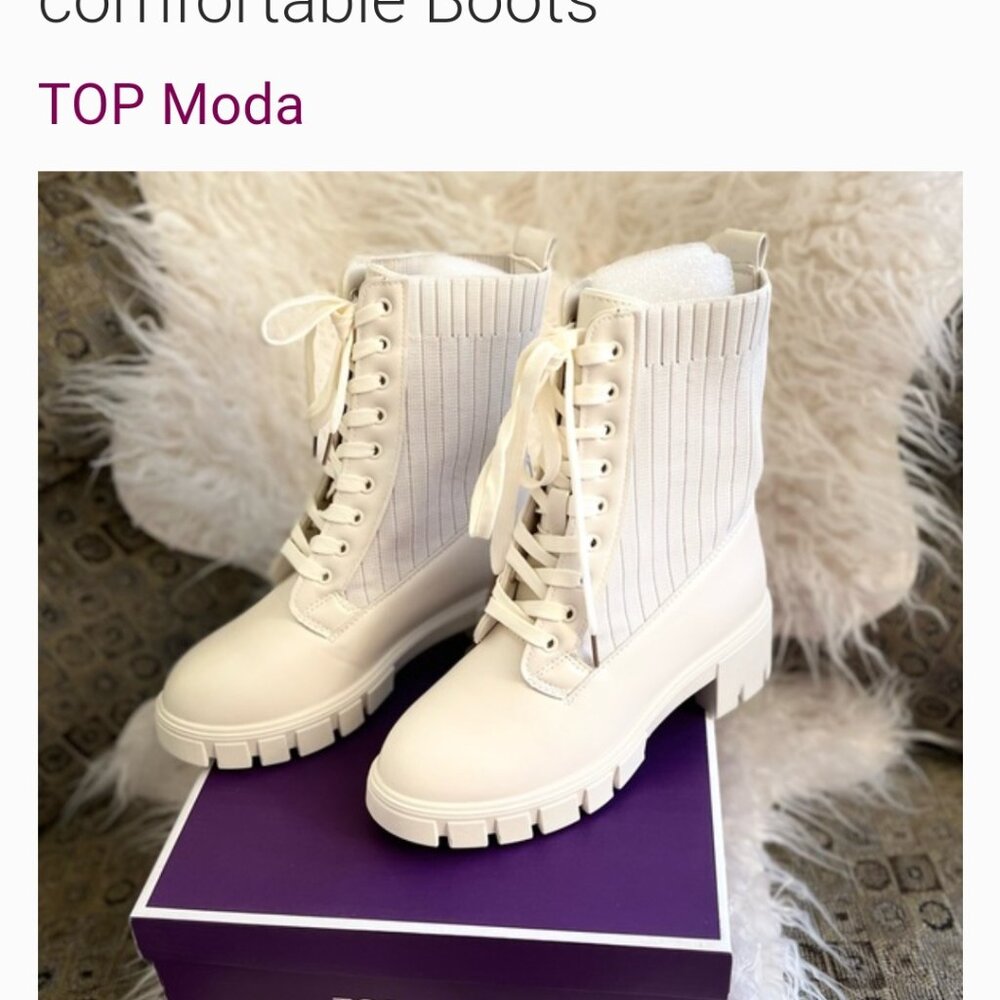 ✅🆕Top Moda Ivory comfortable Boots